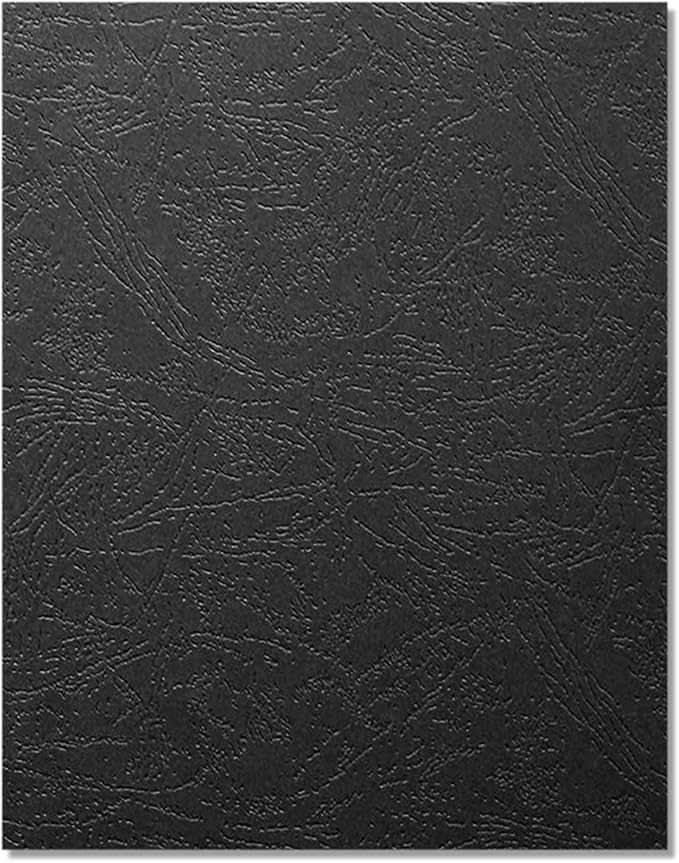 HOUYEE 100 Pack 12 Mil Paper Binding Covers, 90 lb Leather Texture, Black | Binding Presentation Covers, 8.5x11 Inches, Letter Size, Un-Punched, for Office School