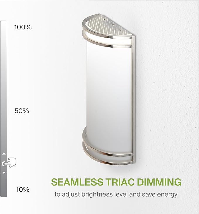 ASD Indoor LED Wall Sconce Lights - 14 Inch 20W Brushed Nickel Modern LED Wall Sconces Hardwired - ETL Dimmable 3000K 4000K 5000K Adjustable Sconce Light Fixture for Bedroom, Hallway