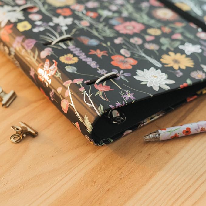 Grupo Erik 4 Ring Binder A4 - Sleepless Garden, Stationery Gifts | A4 Folder with Elastic closure, School Folders for Paperwork A4, Back to School Supplies | Cute Stationary Gifts