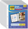 KTRIO Sheet Protectors for 3 Ring Binder 1200 Pack Plastic Sleeves 8.5 x 11 | Clear Page Protectors, Acid-Free Plastic, Fits Letter Size Paper Documents, Top Loading, Business Office School Supplies