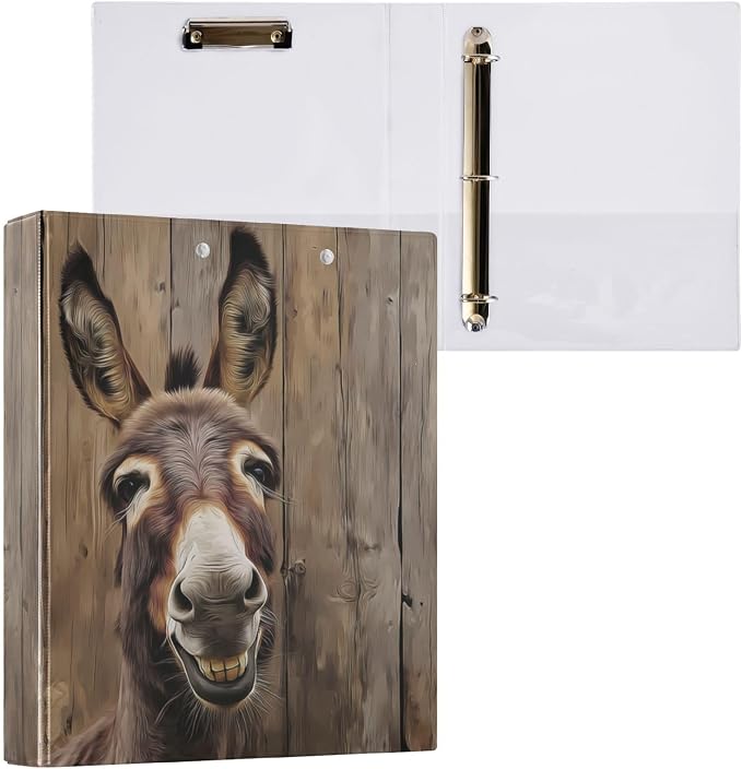 Happy Donkey 3 Ring Binders 1.5 Inch Clear View Three Ring Binders Versatile Binder for Work School Office Supply 1 Pack