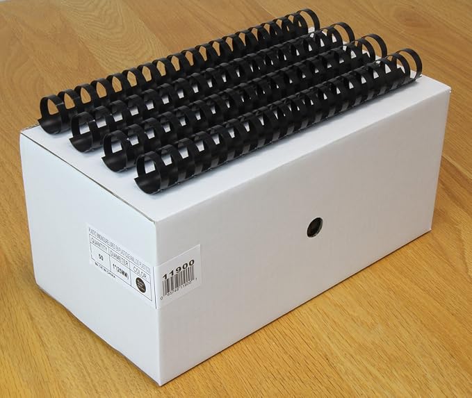 USI Black Plastic Binding Combs, 19 Hole, 1 Inch, 168 Sheet Capacity, 50-Pack