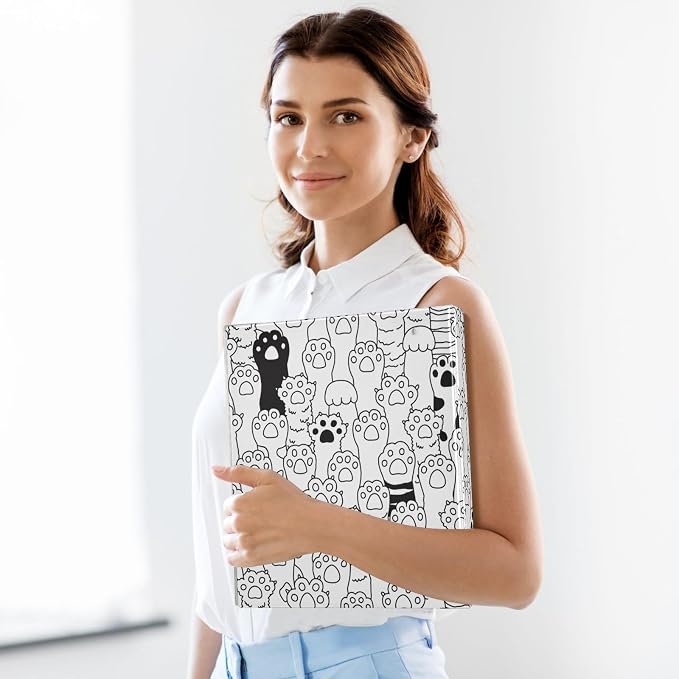 3 Ring Binder 1.5 Inch Dog Cat Paws Clipboards Binders with Interior Pockets Round Ring Binder for Office Supplies and School