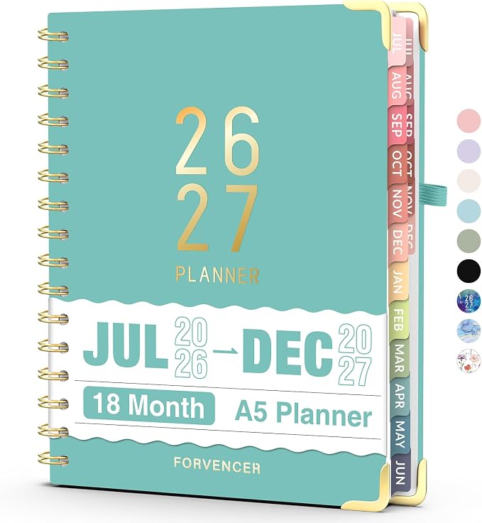 Jul 2026 - Dec 2027 Planner, Forvencer 18 Month Planner 2026-2027, 6" x 8"
