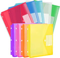 Binditek 36 Pack Expandable Binder Pocket Folders, 100-Sheet High Capacity | 3-Hole Binder Pockets, Hook and Loop Closure, 9 Assorted Colors, Label Pocket, 3 Ring Binder Organizer