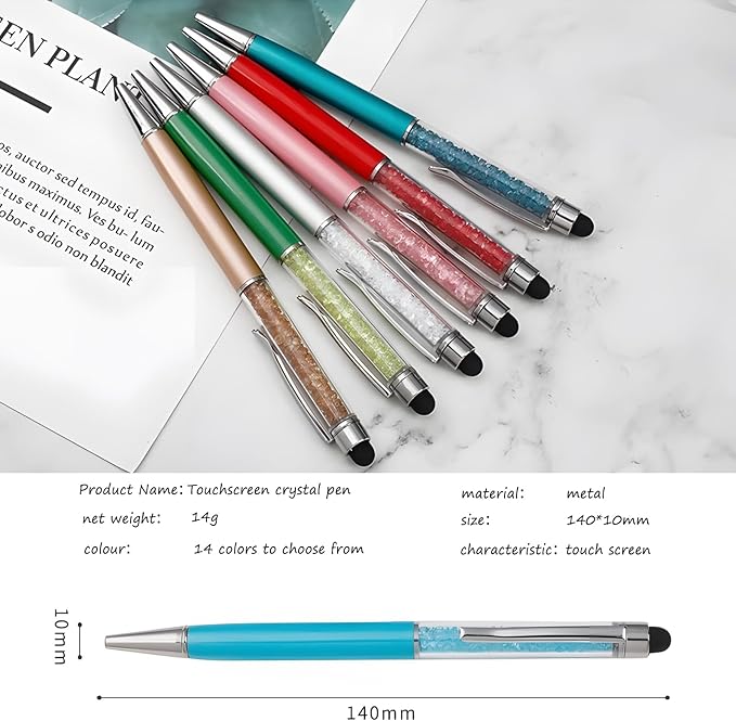 Yucold Customized Pens with Name/Logo - Touch Screen Stylus Ballpoint Pen, Perfect for Weddings, Business & Personalized Gifts (Royal blue,50)