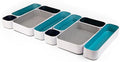 Three by Three Seattle Metal Drawer Organizer Tray Set, 10-Pc (Assorted) | Deep 2" food-safe metal bins; mix & match to customize any drawer; kitchen, bathroom, office & vanity organization