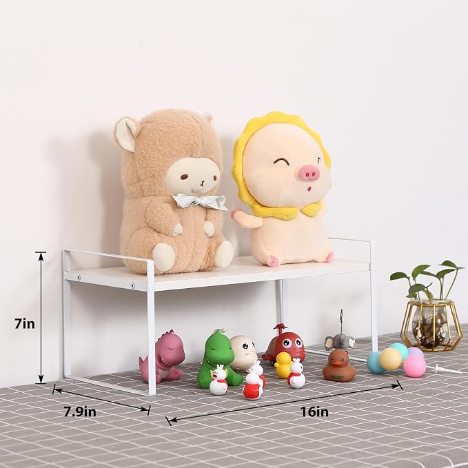 YGYQZ Desk Shelf Organizer, 1-Tier Desktop Bookshelf, White | Cute Minimalist Style, Modular Desktop Storage, Space-Saving Organization, Ideal for Office & Dorm