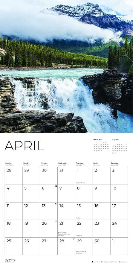 Banff National Park 2027 Wall Calendar, 12 x 24 Hanging Pacific Waters Press