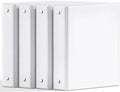 SUNEE 1.5 Inch Binders 3 Ring 4 Pack, PVC-Free Clear View 1 1/2 Inch Binders (Fits 8.5x11 Inches) for School, Office & Home Use, White