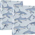Realistic Blue Sharks Decorative 3 Ring Binder 1.5 Inch Large View Binders with Pockets Holds 200 Sheets File Organizer for Office College School, 1 Pack