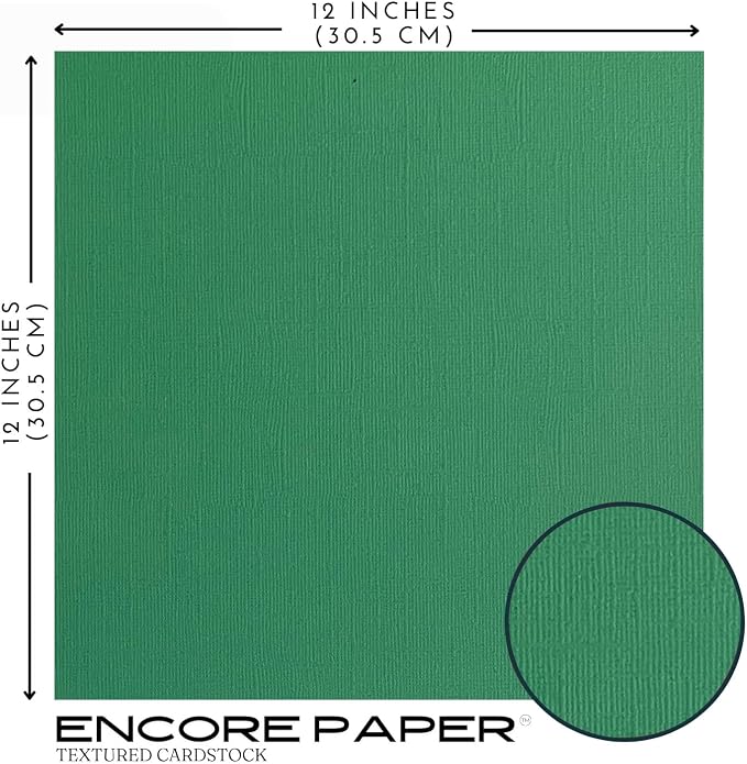 Lucky Clover—12x12 Textured Cardstock | 80lb Textured Green Scrapbook Paper | Premium Cardstock for Cricut Cutting | 25 Sheets
