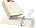 Ospelelf Mini 3 Ring Binder 5.5 x 8.5, 2 inch Round Ring Clipboard Binders Dividers with Tabs, Linen Small Binder Organizer for Office, Beige