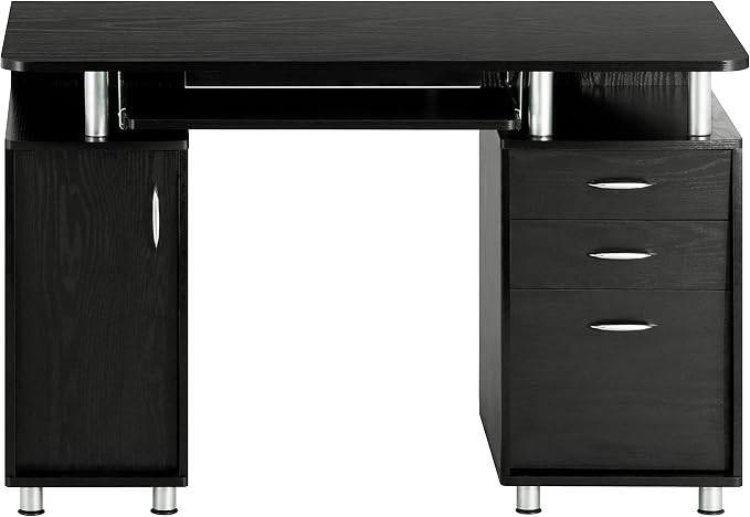 Techni Mobili 48''W Computer Desk with File Cabinet & Drawers, Espresso | Home Office, Keyboard Tray, Storage, Computer Workstation, Ideal for home office, Workspace organization