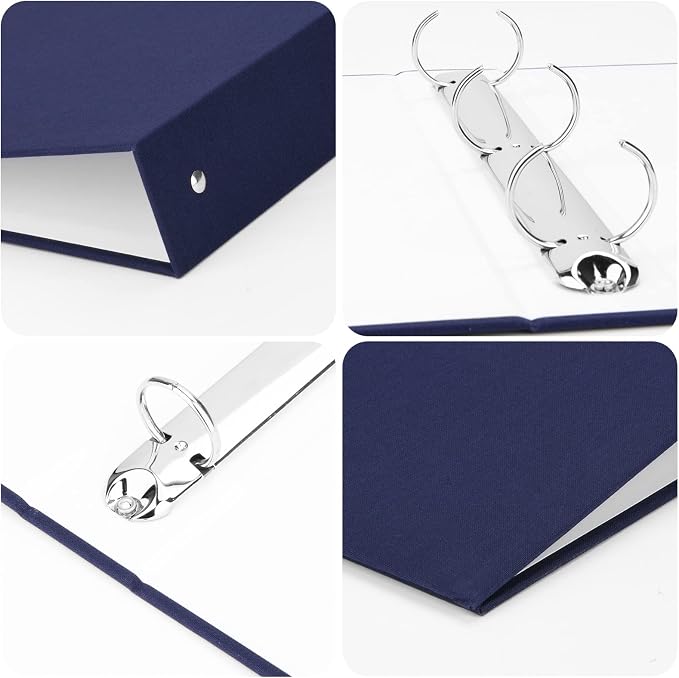 3 Ring Binder, A4 Fabric Cover Round Ring Durable Binder for 3-Hole Letter Size Paper, Decorative Organizer Holds 200 Sheets Letter Size 8.5'' x 11'' Paper, for Office Home