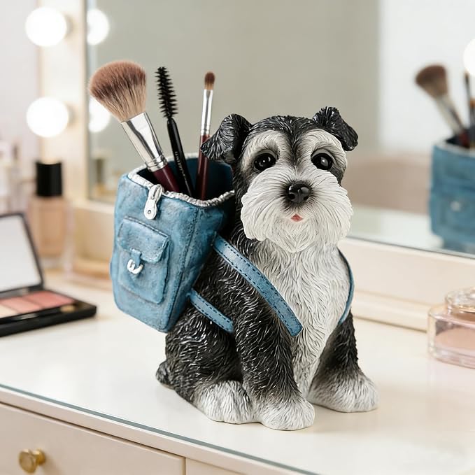 Funny Dog Pen Holder, Pen Holder for Desk Cute, Pencil Holders, Schnauzer Gifts for Women Men Dog Lover Gifts Desk Pen Organizer for Home Office School Decoration