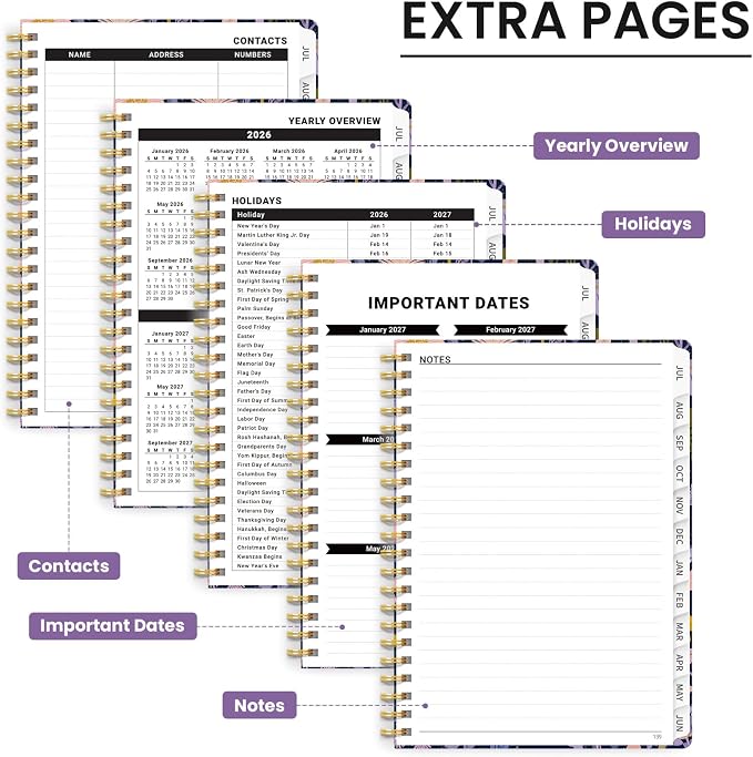 ZOTIA Planner 2026-2027 Weekly & Monthly Calendar Planner Jul 2026-Jun 2027