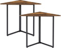 VECELO Corner Desk,Office Tables for Living Room for Small Space Triangle Computer Desk with Steel Frame Corner Shelves with Metal Frame Writing Desk for Workstation Classic Brown 31.1" 2 Set