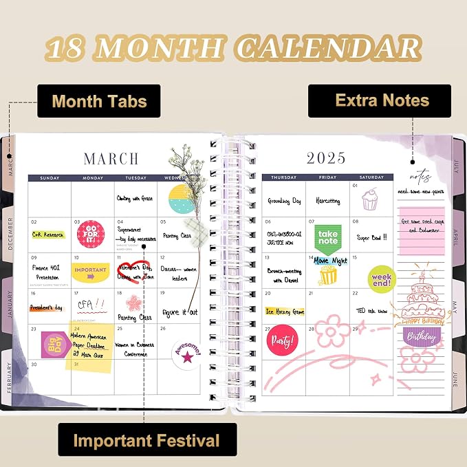 Arundhati Planner 2026-2027, 18 Months Large Daily Weekly Monthly Organizer