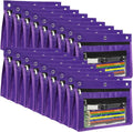 YoeeJob 18 Pack 1 Inch Expandable Zipper Pencil Pouches with Clear Window for 3 Ring Binder, Suitable for School & Office（Purple）