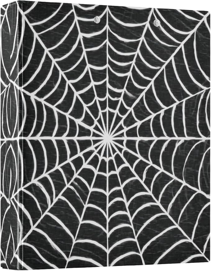 Spiders Web 3 Round Ring Binders Black | 1.5 Inch Binder with Clipboard, PVC Pockets, Work Organizer, Holds 200 Sheets for School Office 1 Pack
