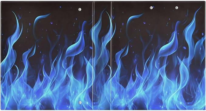 ALAZA 3 Ring Binder Blue Fire Clipboard Round Ring Binder Holds 1.5 Inch Three Ring Binder Heavy Duty Ring Binders for Office Supplies, 1Pack
