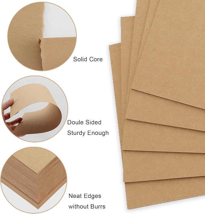 110lb Brown Cardstock 8.5x11, 120 Sheets Heavyweight Brown Card Stock 300 GSM for Invitations, Menus, Poster, DIY Card