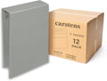 Carstens 3-Inch Heavy Duty 3-Ring Binder - Top Opening, Ash Gray, Durable Plastic, No-Gap Rings, Waterproof Cover, No Pockets, Holds 400 US Letter Sheets, BPA-Free, Made in USA (1752-3R), Case of 12