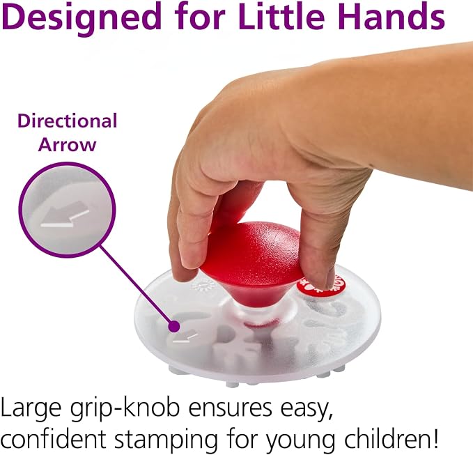 Colorations Easy Knob Grip Stamper Animal Stamps, Set of 15, Ages 3+, PreK+ | 2" x 3", Storytelling, Card Making, Decorating, Educational, Learning, Biology