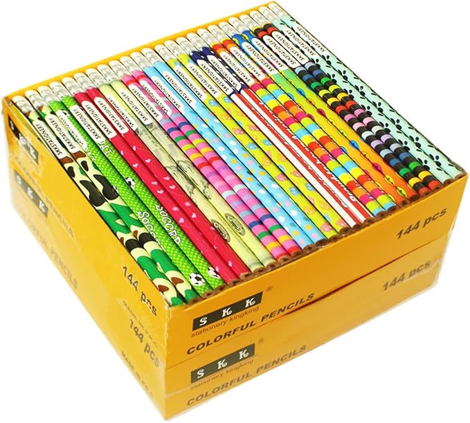 SKKSTATIONERY 288pcs Assorted Colorful Pencils with Eraser