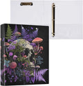 ALAZA 3 Ring Binder Mystic Skull Head Mushroom Clipboard Round Ring Binder Holds 1.5 Inch Three Rings Binders for Office Supplies, 1Pack