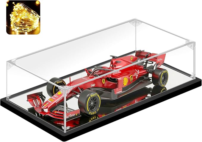 Acrylic Display Case, 27.5×11.8×7.8 Inch Clear Acrylic Display Box with Black Frame, Assemble Collectibles Display Case for Trophy, Action Figures, Dolls & Building Toys