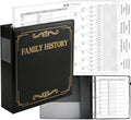 Family History Binder 3 Ring 50 Families Group Sheets 8th Generation Family Tree Chart 16 Sheets Genealogy Binder Black Cover Genealogy Organizer Supplies with Pen Loop PVC Pocket for Families History