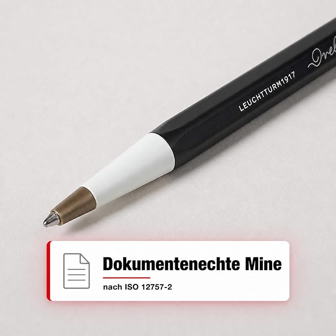 LEUCHTTURM1917 - Drehgriffel Writing Pen (Black) - Ballpoint Pen with Royal Blue Ink Included