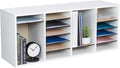 Safco Literature Organizer, 24 Compartments, Office and Classroom Mailbox with Adjustable Shelves, Wood Paper and Mail Sorter, Grey