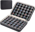 BENECREAT 60 Pcs Closeable Gemstone Collection Storage Box with Foam Insert, 1.2x0.6 Inch Plastic Gem Jars, Display Tray Set for Loose Diamond Collectibles Crystal, Diamond Display Case
