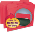 Smead Interior File Folder, 1/3-Cut Tab, Letter Size, Red, 100 per Box, Expandable File Folders for Filing Cabinet
