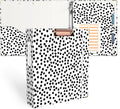 Ospelelf 3 Ring Binder, 2 Inch Letter Size (11" x 8.5") with 5 Tab Dividers, File Folder Labels and Low Profile Clipboards, Polka Dots Binder for School and Office Supplies