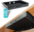 Under Desk Drawer Slide Out Attachment - Carbon Steel Undermount Table Drawer with Cable Management, Pull Out Add-On Storage for Office & Standing Desks (21.5" x 14" x 2.8")