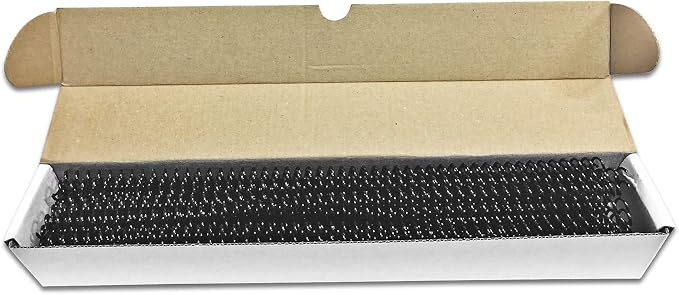 Binditek Plastic Spiral Binding Coils, 6 mm, 4:1 Pitch, Black, 50 Pack | Coil Binding Spines, 1/4", 30 Sheet Capacity, 48 Loops, for Letter-Size Reports, Presentations, School and Office Projects