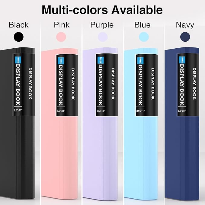 Sooez 72 Pocket Binder with Plastic Sleeves, Portfolio Display Book, 8.5x11 | with Elastic Band, 144 Pages Presentation Binder, Art Portfolio Document Folder with Clear Sheet Protectors for Office School
