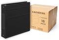 Carstens 2-Inch Heavy Duty 3-Ring Binder - Side Opening, Black, Durable Plastic, No-Gap Rings, Waterproof Covers, No Pockets, Holds 300 Letter-Sized Sheets, BPA-Free, Made in USA (5829-3R), Case of 16