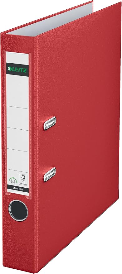 Leitz 2-Ring 2-Inch Premium Linen Textured A4 Sized European Binder, Red (1015-RD)