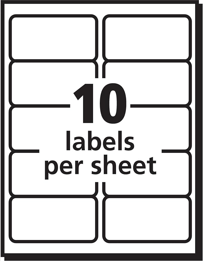 Avery Printable Shipping Labels, Sure Feed Technology, 2" x 4" Customizable Stickers, White, 1,000 Blank Mailing Labels, Great for Mailing, Shipping, and More (8463) (Pack of 5)