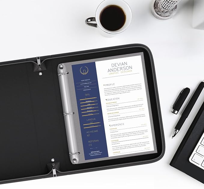 Fireproof 3 Ring Binder with Zipper, 2" D Rings Holds 450 Sheets | Fits Letter Size,Compatible with Clear Page Protectors,Built-in Net Pouch Pen Holder,Portable Safe Storage,1 Pack,Black