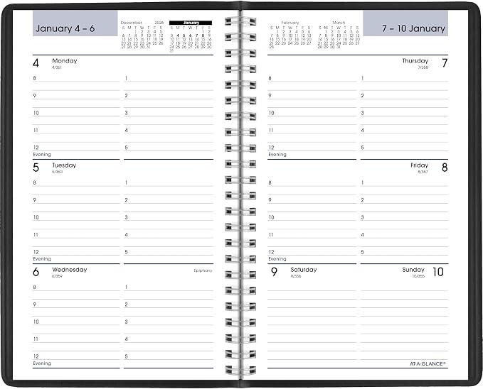 AT-A-GLANCE 2027 Appointment Book Planner, Weekly, 5" x 8", DayMinder, Black (G2000027)