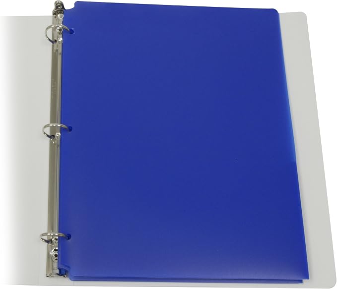 C-Line Two-Pocket Heavyweight Poly Portfolio Folder, 3-Hole Punch, 11 X 8.5, Blue, 25/Box (Pack of 2)