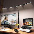 Adjustable LED Desk Lamp with Clamp, 4-Head Eye-Caring CRI95+ Desk Light, Stepless Dimming & Color Temp Remote Control, Flexible Neck, 5-Mode for Reading, Computer, Crafting, 90" Wide Desk Coverage