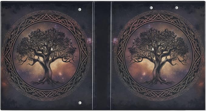 3 Ring Binder 1.5 in Recipe Binders Tree of Life | Decorative Client Records with Clip 3 Clear Interior Pockets for 200 Sheets Letter-Size(11" x 8.5") Paper PVC Cover Folder