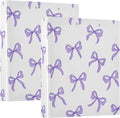 Purple Bow Round Ring Binders 1.5 Inch 3 Ring Binder with Clipboard Holds 200 Sheets Office Home School